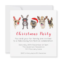 Cartão de convite para o Natal de um cão bonito