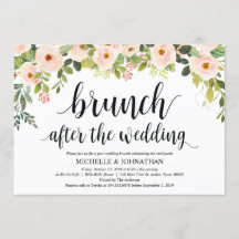 Cartão de Convite para Posto Brunch de Blush Elega