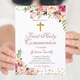 Cartão de Convite para primavera Floral Girl Chris