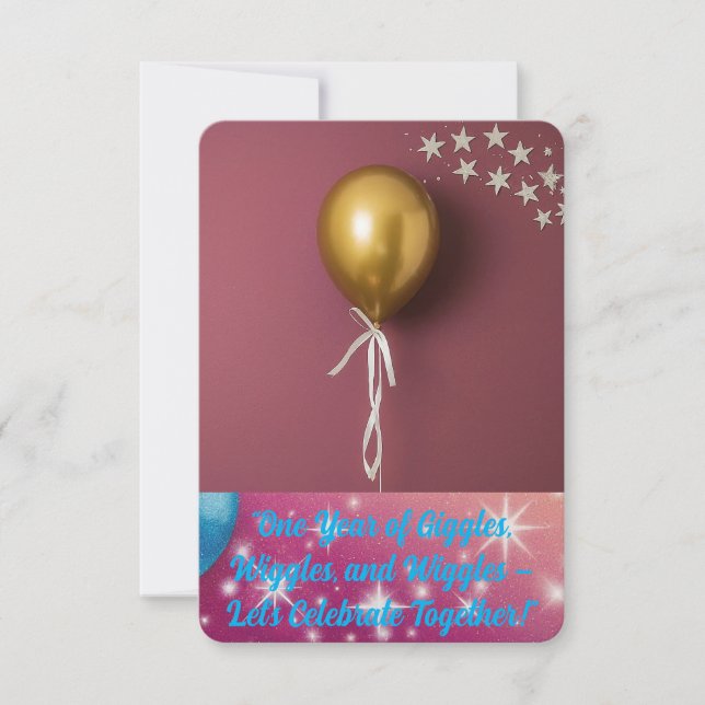 Cartão de convite para primeiro aniversario. (Frente)