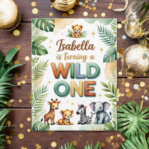 Cartão de Convite para primeiros aniversarios Wild