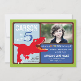 Cartão de Convite para Quinto Aniversário do T-Rex