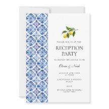 Cartão de Convite para Recepção de Azulejos de Lim