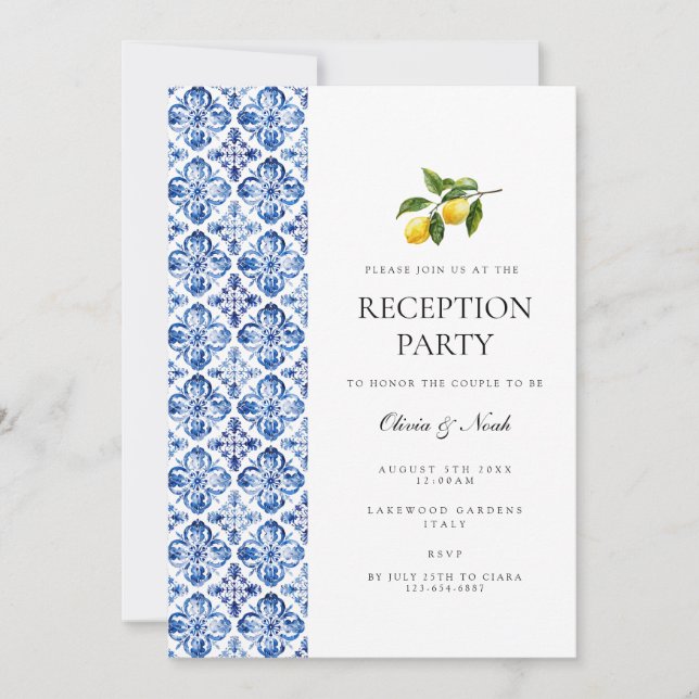 Cartão de Convite para Recepção de Azulejos de Lim (Frente)