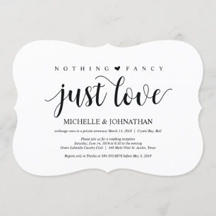 Cartão de Convite para Recepção de Elopemento Russ