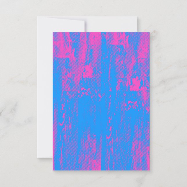 Cartão de Convite para Vazio Grunge Neon Halftone (Frente)