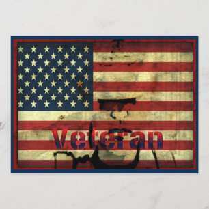 Cartão de convite para veteranos Dia 7,5" x 5,5