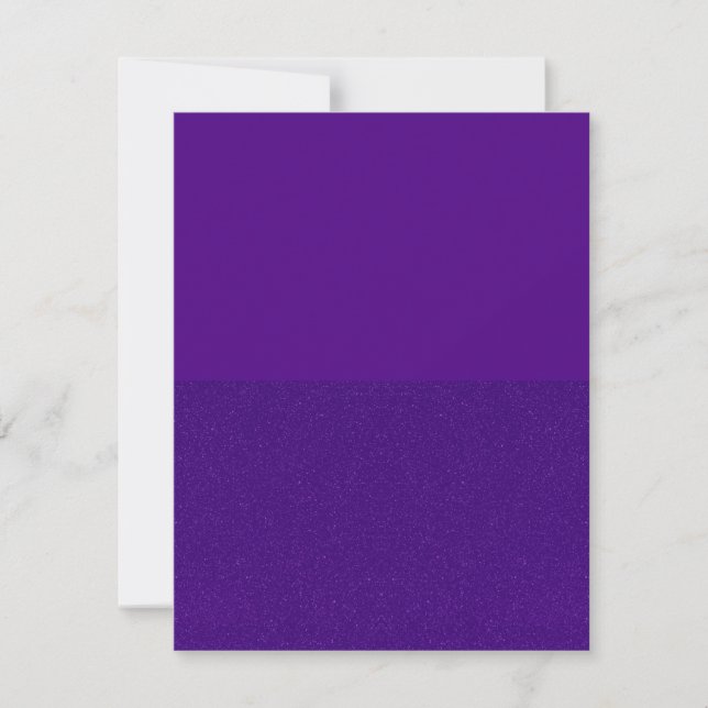 Cartão de Convite Personalizado Roxo Half-and-Half (Frente)