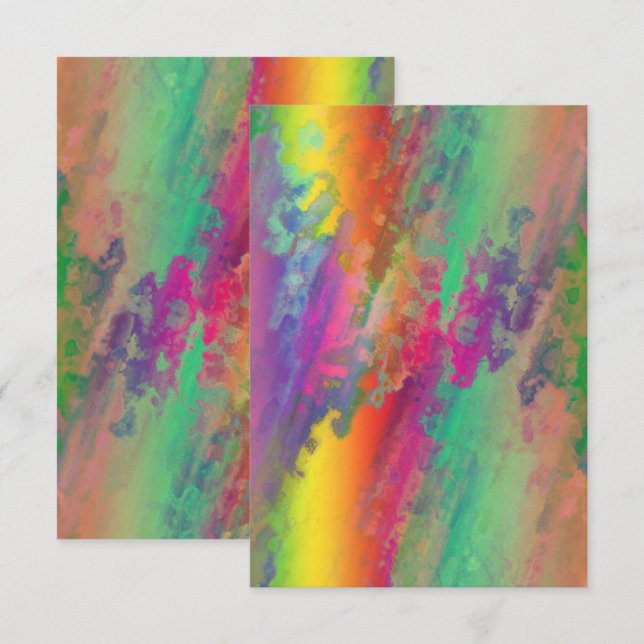 Cartão de Convite Psicodélico Personalizado (Frente/Verso)