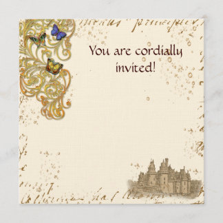 Cartão de Convite Real do Castelo de Storybook Med