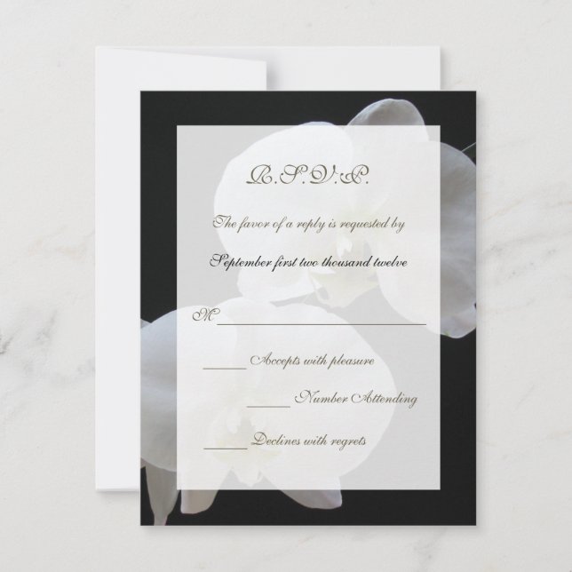 Cartão de Convite RSVP de Casamento — Orquídeas (Frente)