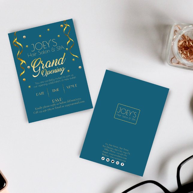 Cartão de Convite RSVP de Negócios de Grande Abert (Criador carregado)