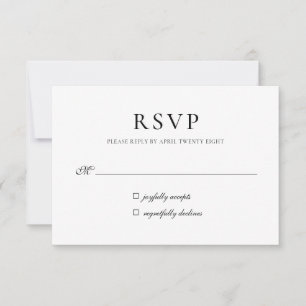 Cartão de Convite RSVP Minimalista Elegante Simple
