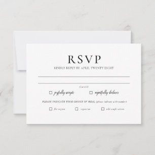 Cartão de Convite RSVP Minimalista Simples Elegant