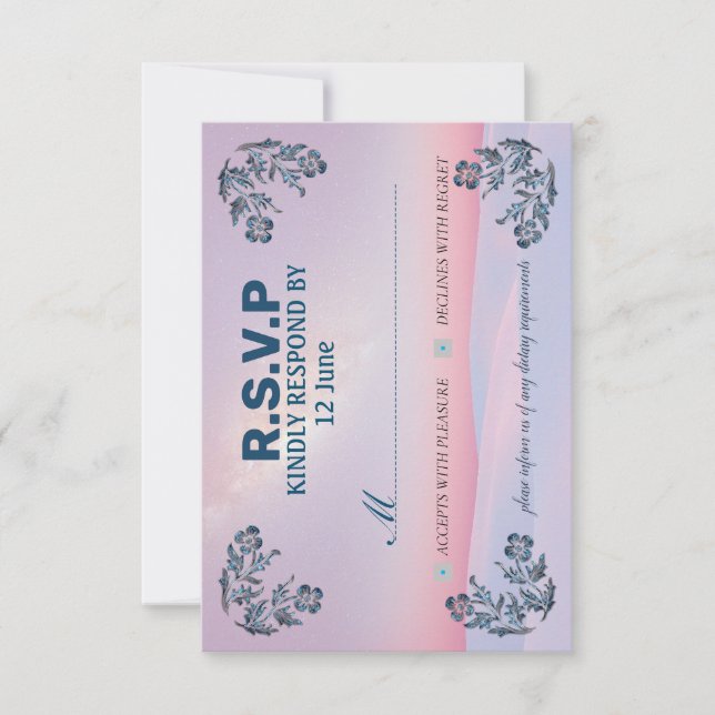 cartão de convite RSVP nas cores mais bonitas (Frente)