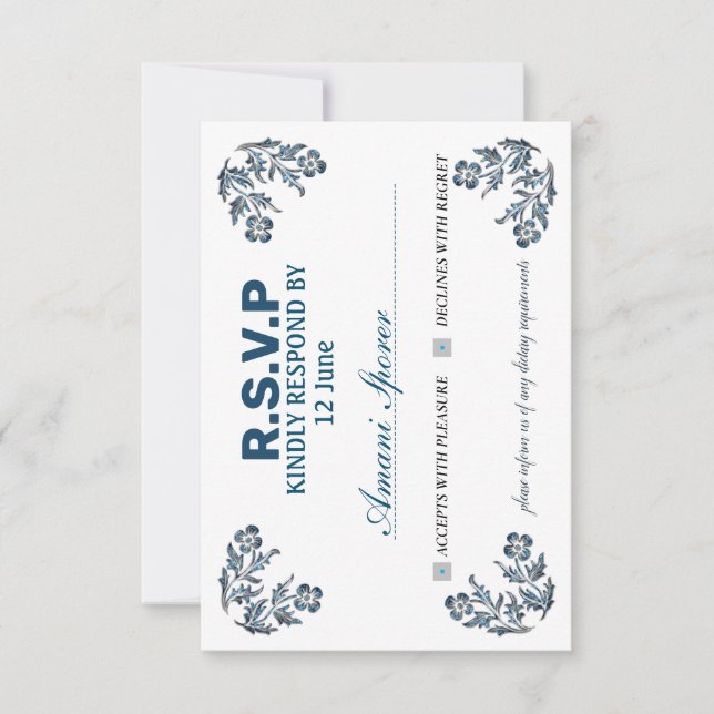 cartão de convite RSVP nas cores mais bonitas (Frente)