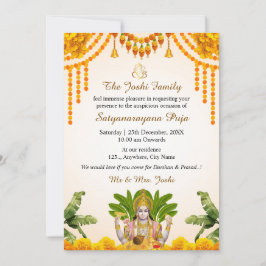 Cartão de Convite Satyanarayan Katha