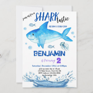 Cartão de Convite Sharktastic Diferente de Anivers