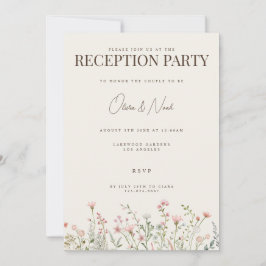 Cartão de Convite Simples para Recepção de Flor Se