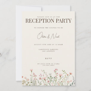 Cartão de Convite Simples para Recepção de Flor Se