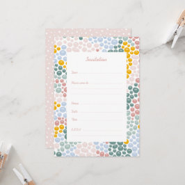 Cartão de convite simples Pebbles