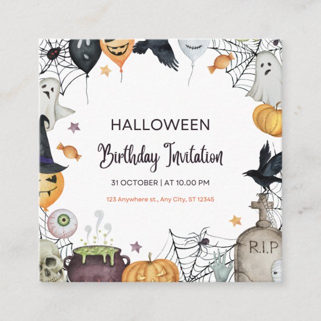 Cartão de Convite Spooktacular para Halloween (Frente)