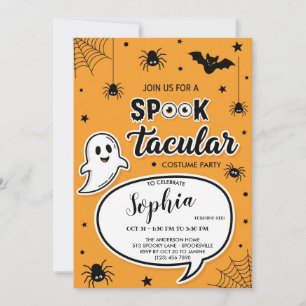 Cartão de Convite Spooktacular para o Halloween, C