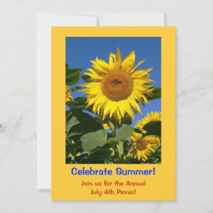 Cartão de Convite Sun Flower para uma festa de ve