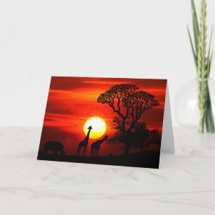 Cartão de Convite Sunset Africano,Cartão Postal