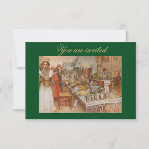 Cartão de Convite Véspera de Natal Carl Larsson 19