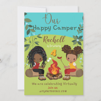 Cartão de Convite Virtual de Aniversário para Camp