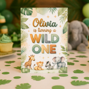 Cartão de Convite Wild One para primeiros aniversa