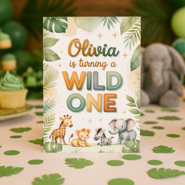 Cartão de Convite Wild One para primeiros aniversa (Criador carregado)
