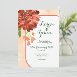 Cartão de convites para festa de casamento simples