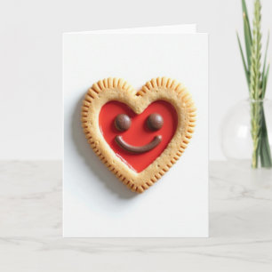 Cartão de Cookie com Coração de Amor Vermelho