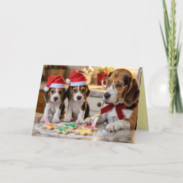 Cartão de Cookie de Natal de Beagle Fofo