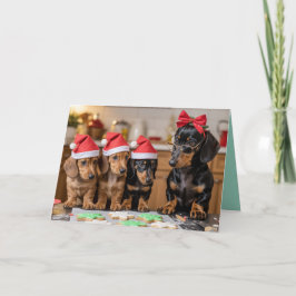 Cartão de Cookies de Natal de Dachshund Fofo