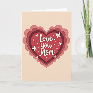 Cartão de Coração com Corte Amor Mãe