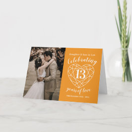 Cartão de coração de 13 Casamento de Aniversário d