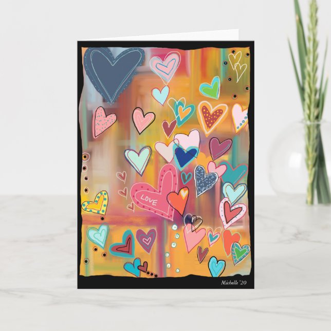 Cartão de Coração de Amor (Frente)