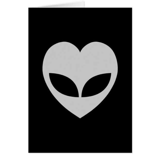 Cartão de Coração de Amor alienígena (Frente)