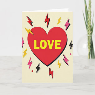 Cartão de Coração de Amor Elétrico