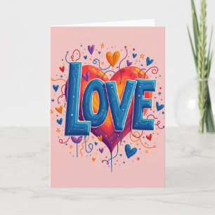 Cartão de Coração de Amor Mínimo