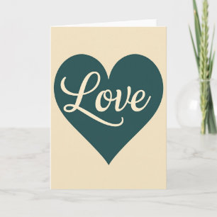 Cartão de Coração de Amor Simples e Opaco