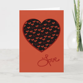 Cartão de Coração de Amor Vermelho