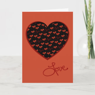 Cartão de Coração de Amor Vermelho