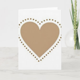 Cartão de Coração Dourado Simples com Pontilhado B