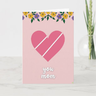 Cartão de Coração Floral Você Mamãe
