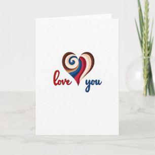 Cartão de Coração Giratório de Amor
