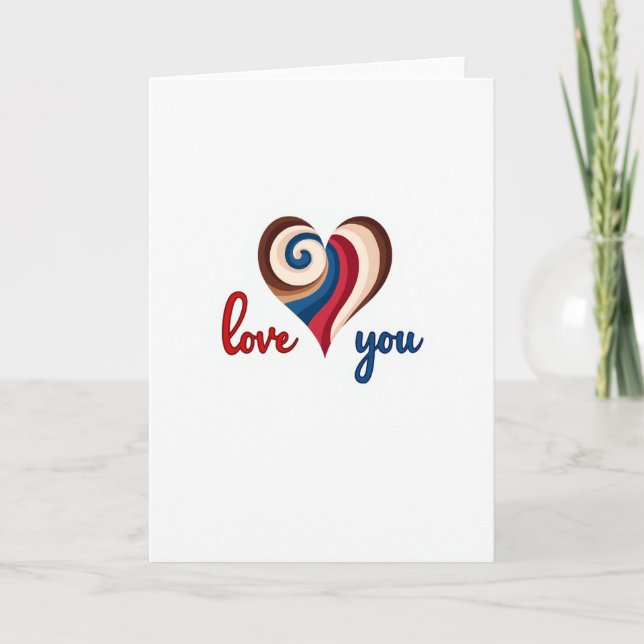 Cartão de Coração Giratório de Amor (Frente)